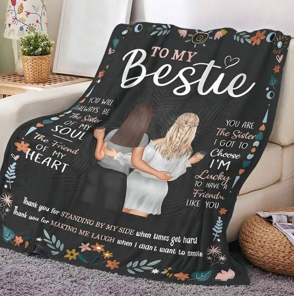 Soft Blanket-Best Friend -78.75” x 59.05”/Black