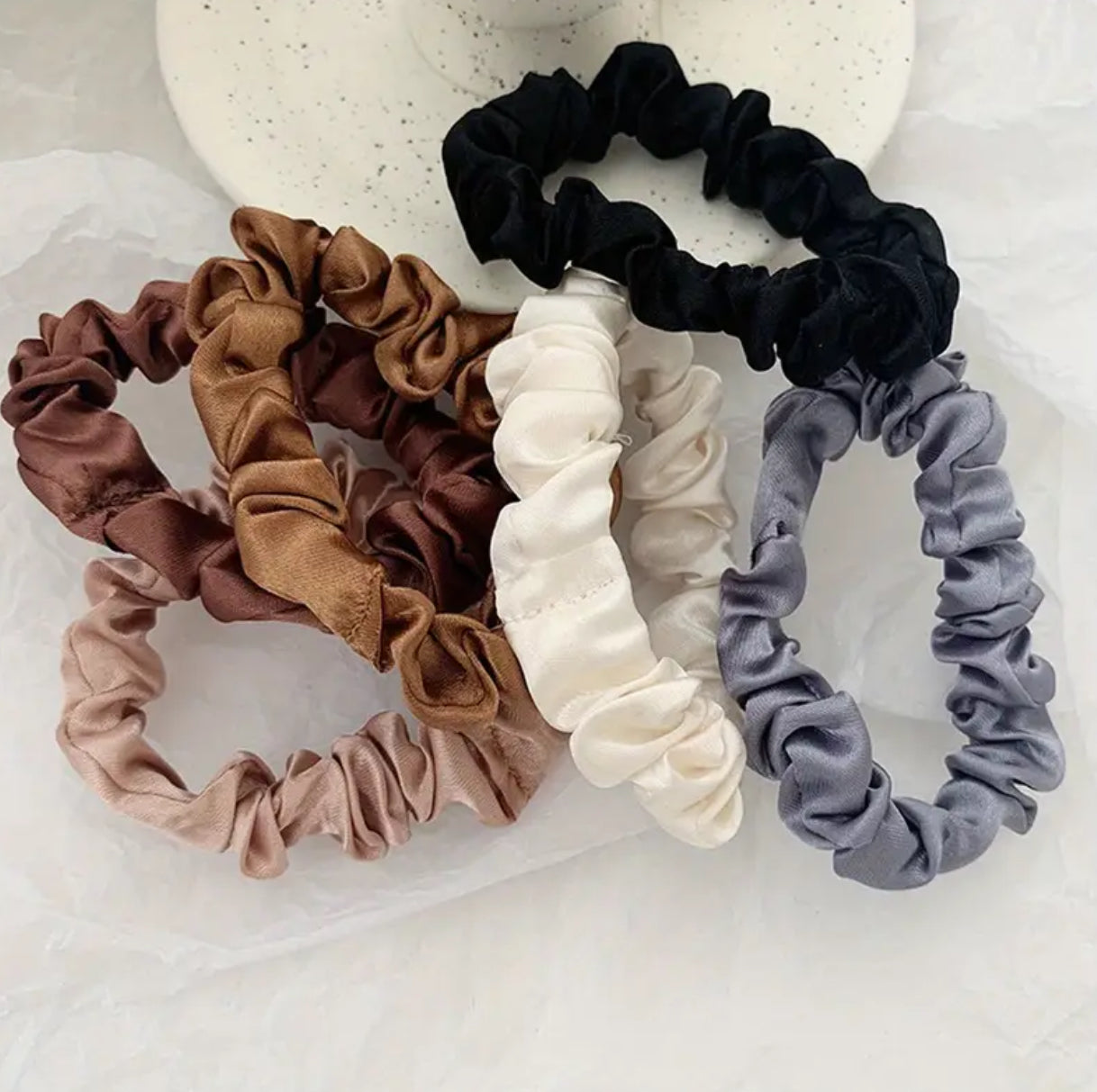 6 pc. Silk Scrunchies/ Multicolor