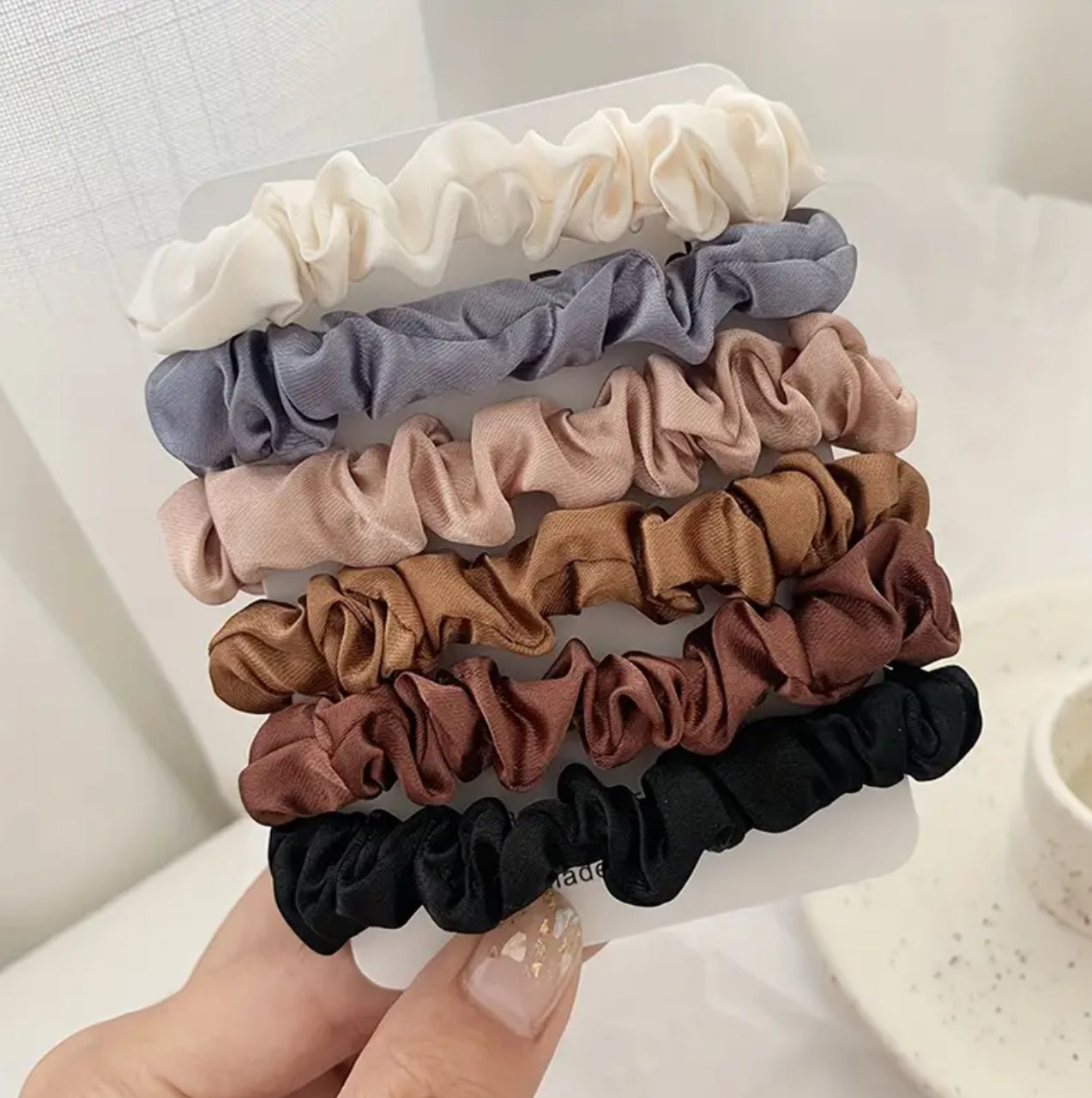 6 pc. Silk Scrunchies/ Multicolor