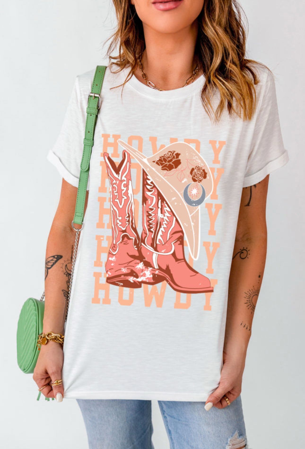 White Howdy Graphic Tee