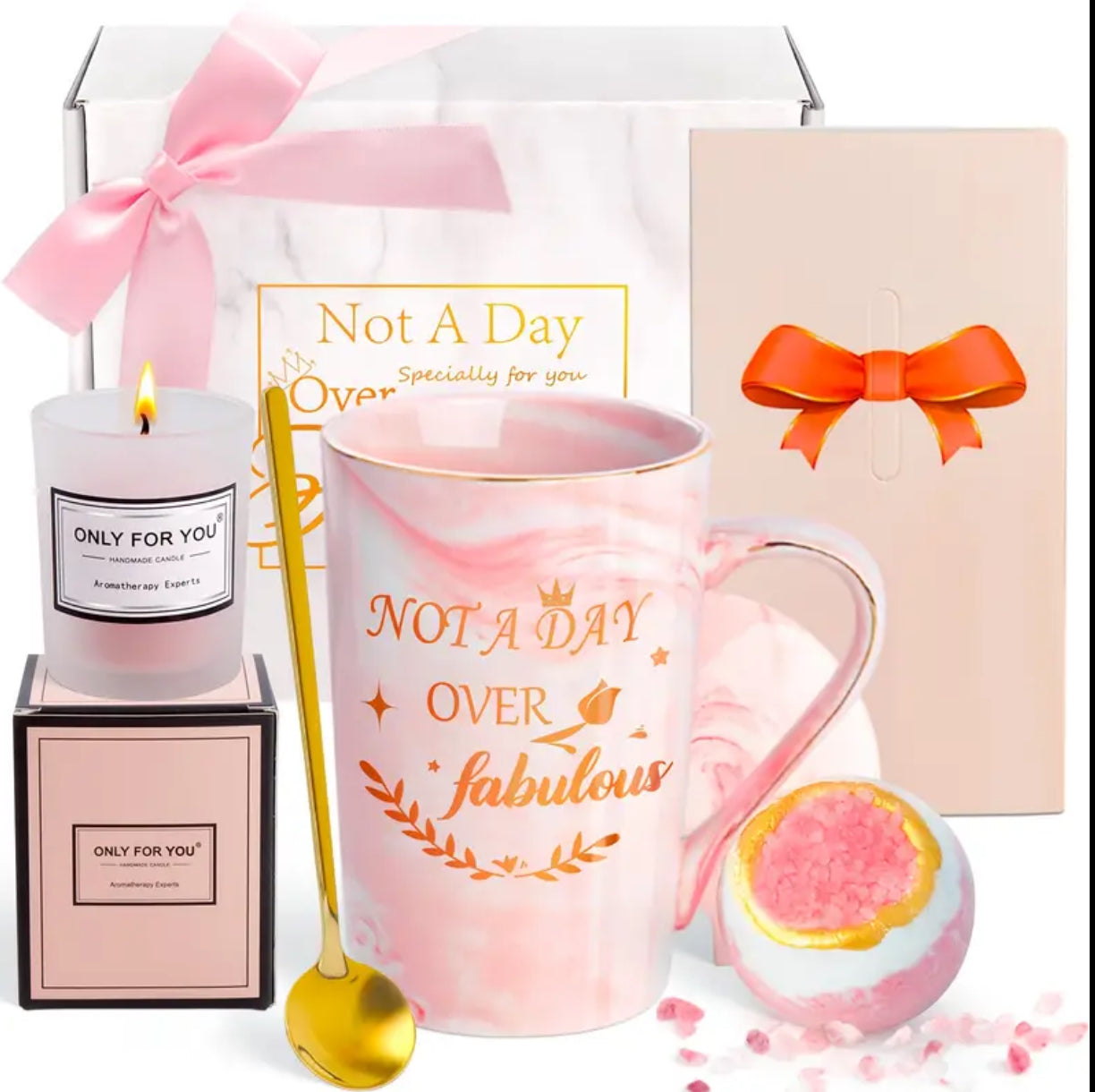 Gift Set for Her - Pink with Gift Box and Ribbon