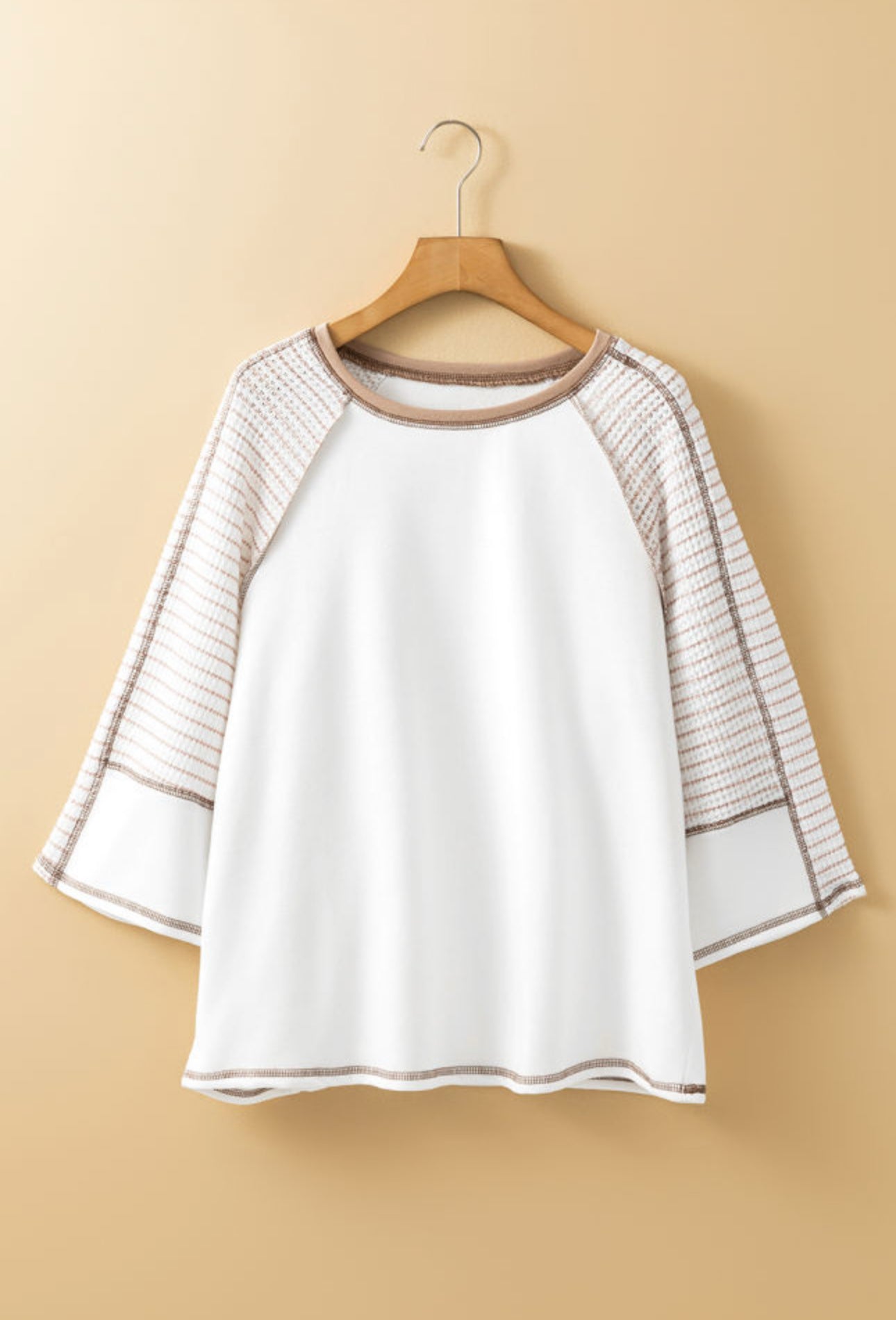 White and Beige Raglan