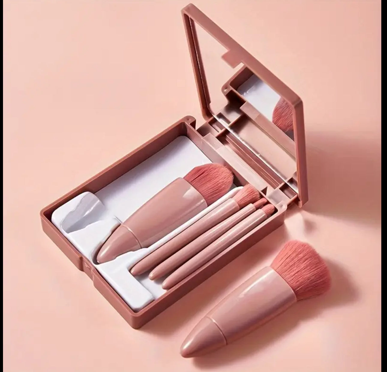 5 pc. Mini Make Up Brush Set with Case and a Mirror