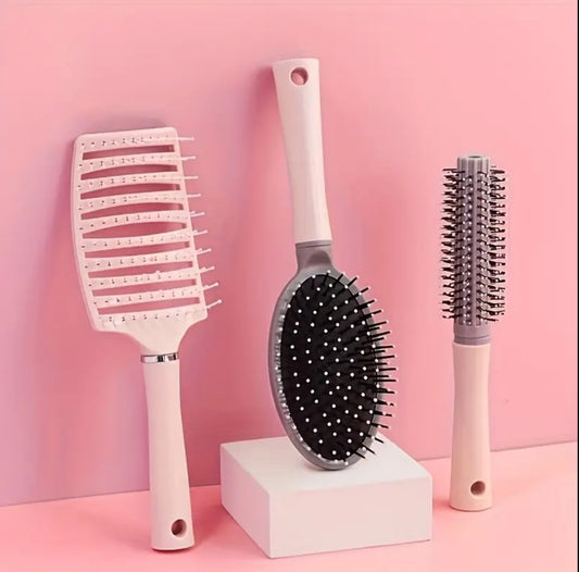 3 pc. Hairbrush Set-Pink