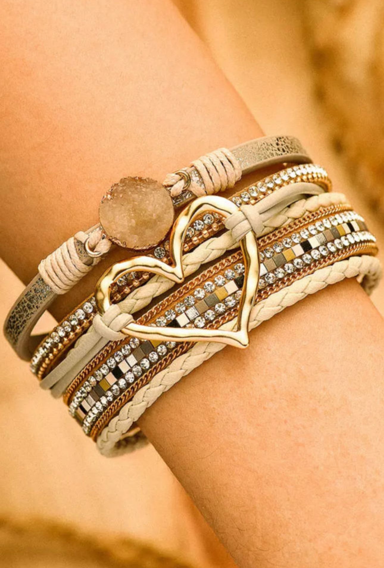 Boho Bracelet Set with Magnetic Closure