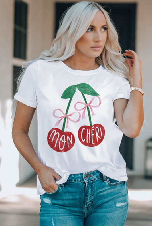 White T-Shirt -“Mon- Cheri”