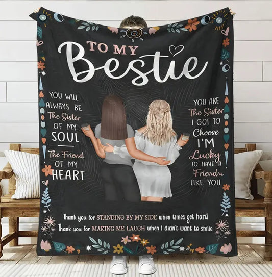 Soft Blanket-Best Friend -78.75” x 59.05”/Black