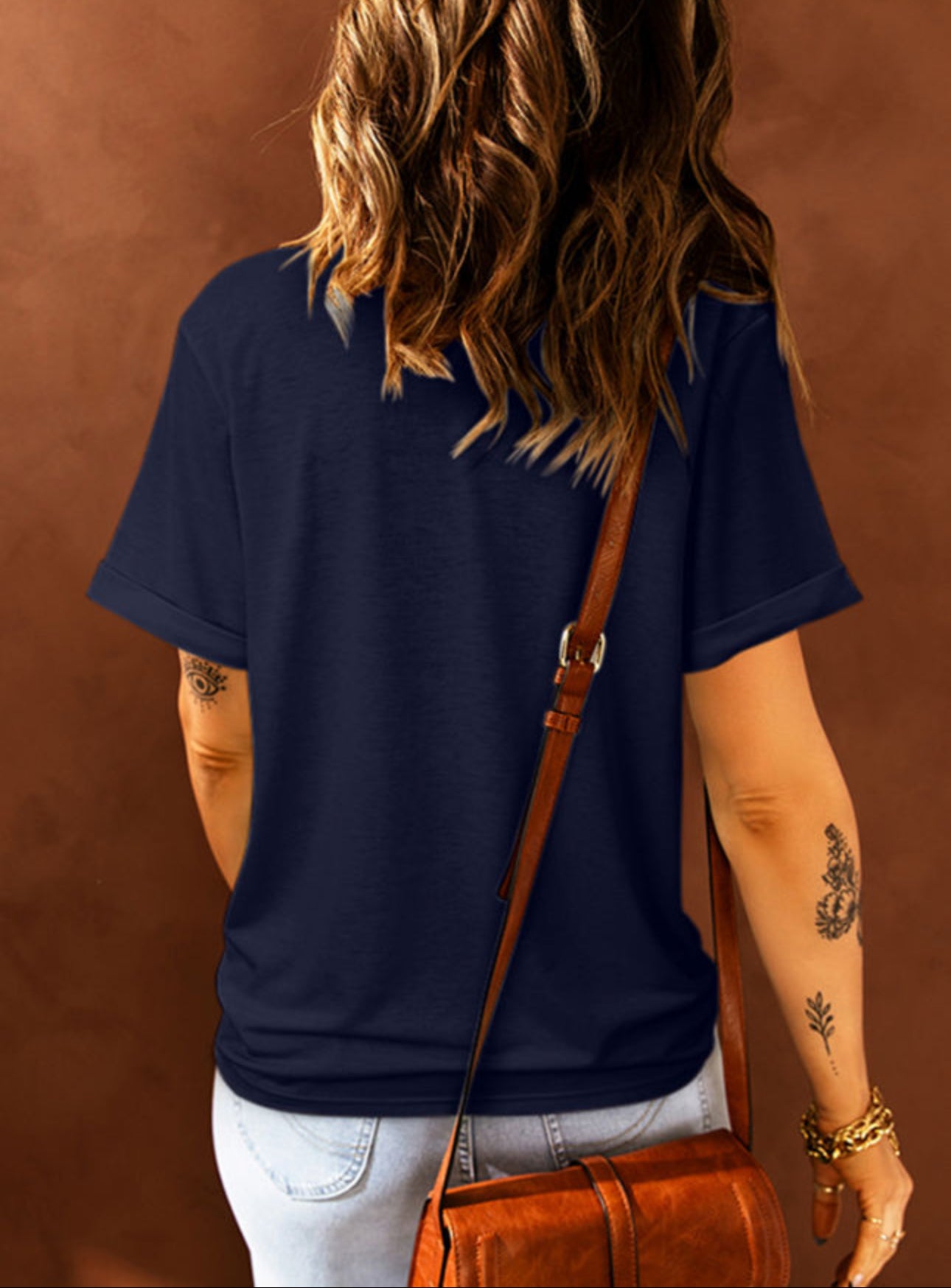 Navy Blue Crew Neck Tee