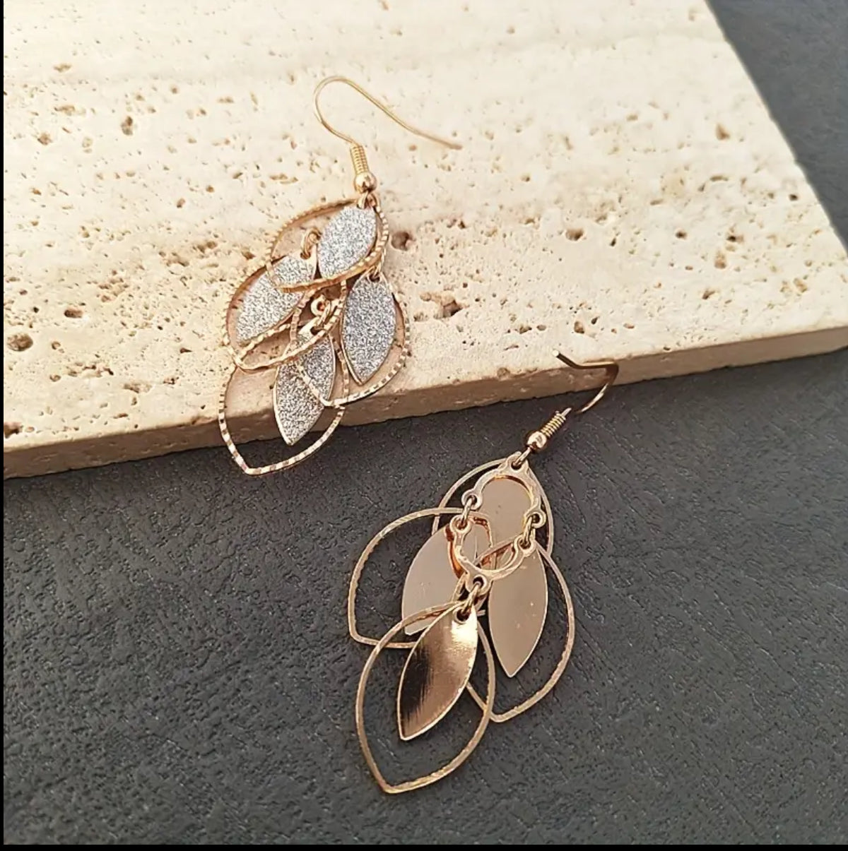 Gold Pendant Earrings