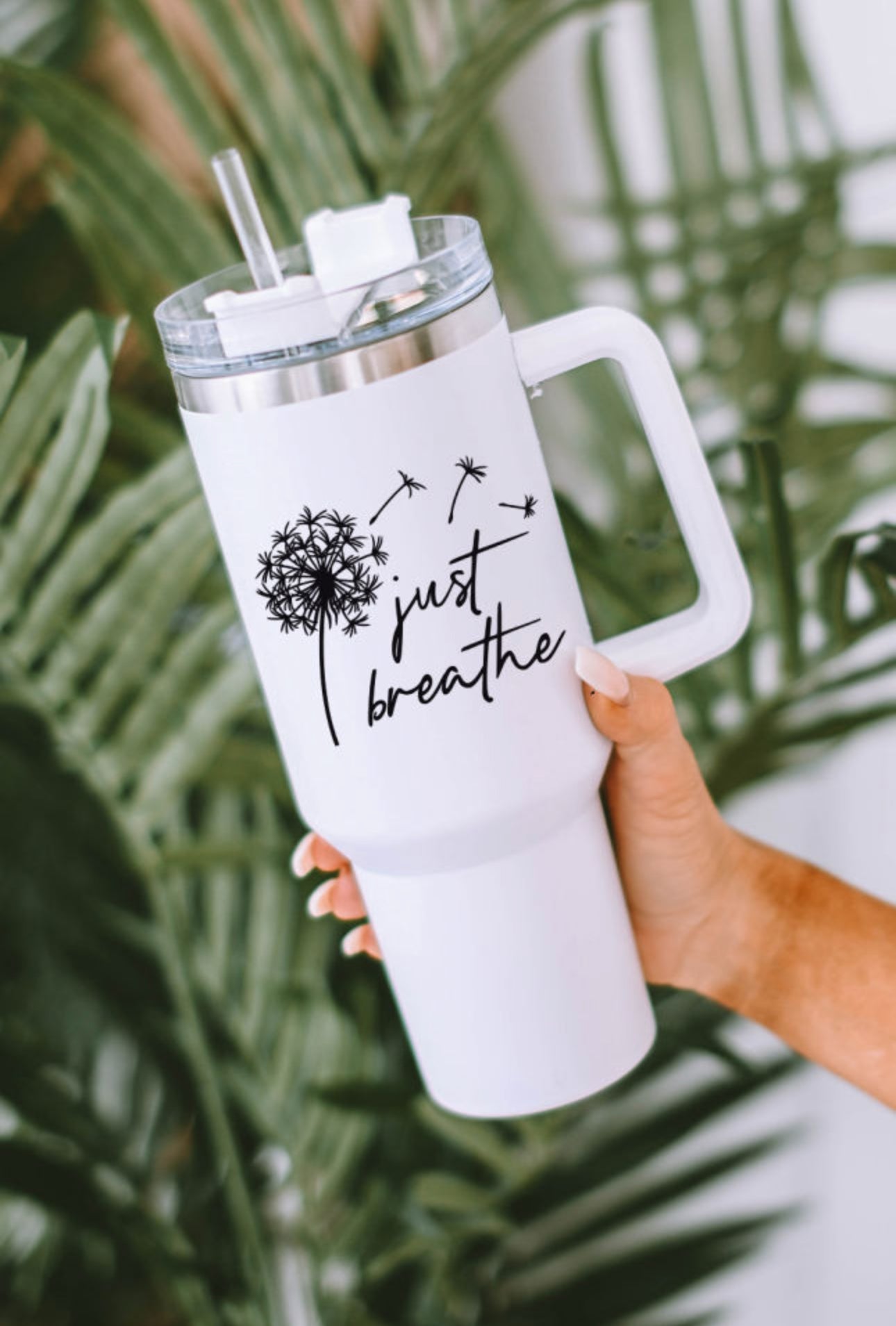 40 oz. Stainless Steel Tumbler- Just Breathe