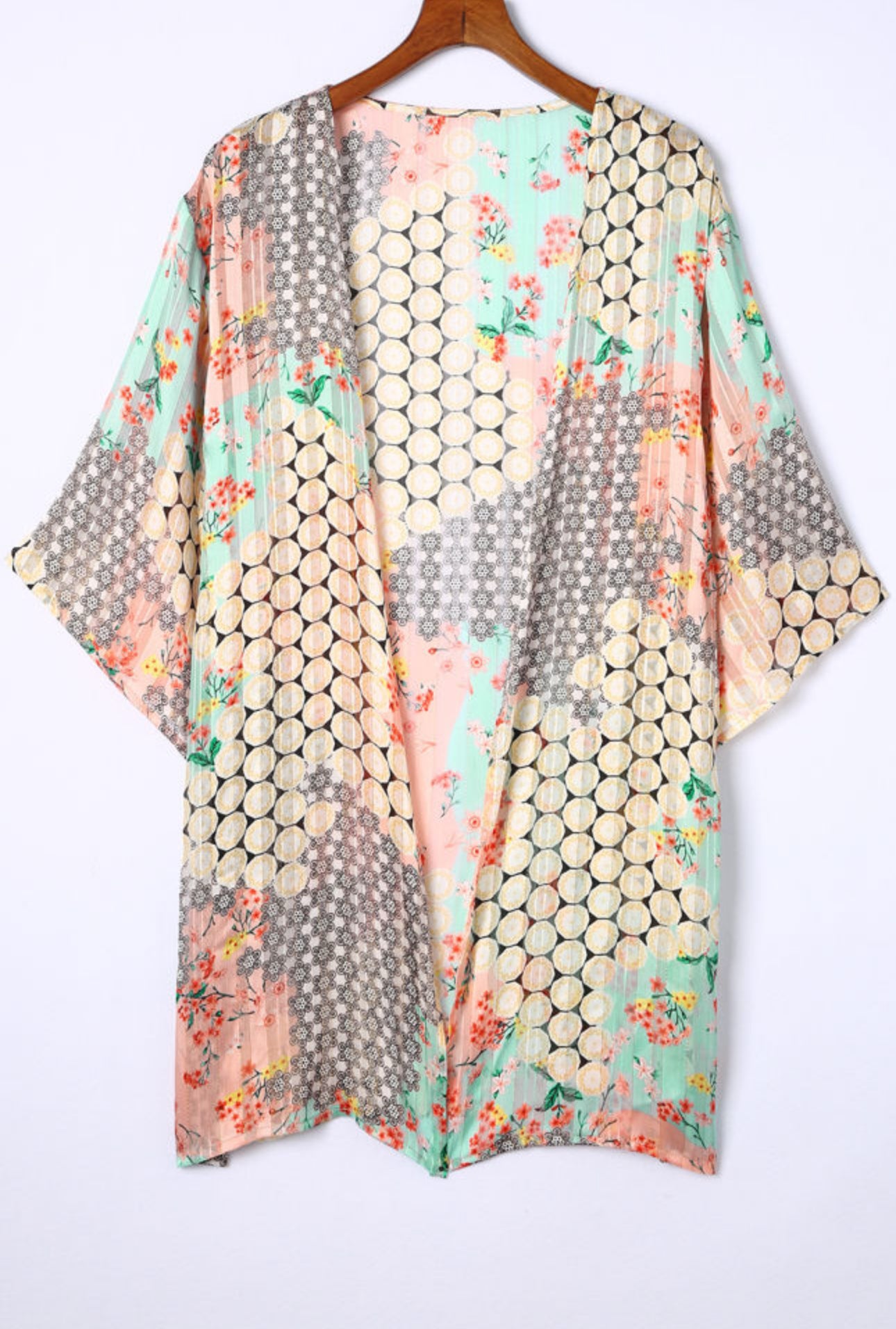 Multicolor Open Front Kimono- one size