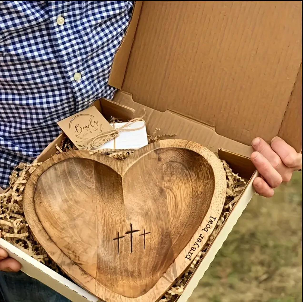 Solid Wood Engraved Prayer Bowl