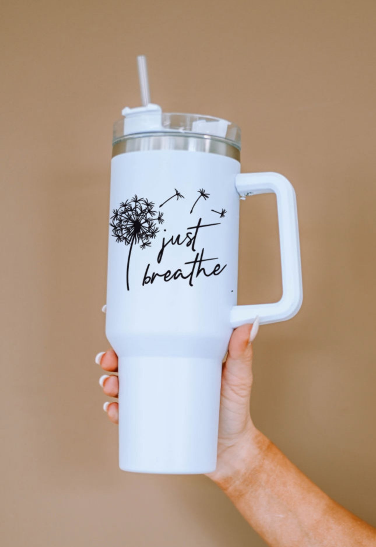 40 oz. Stainless Steel Tumbler- Just Breathe