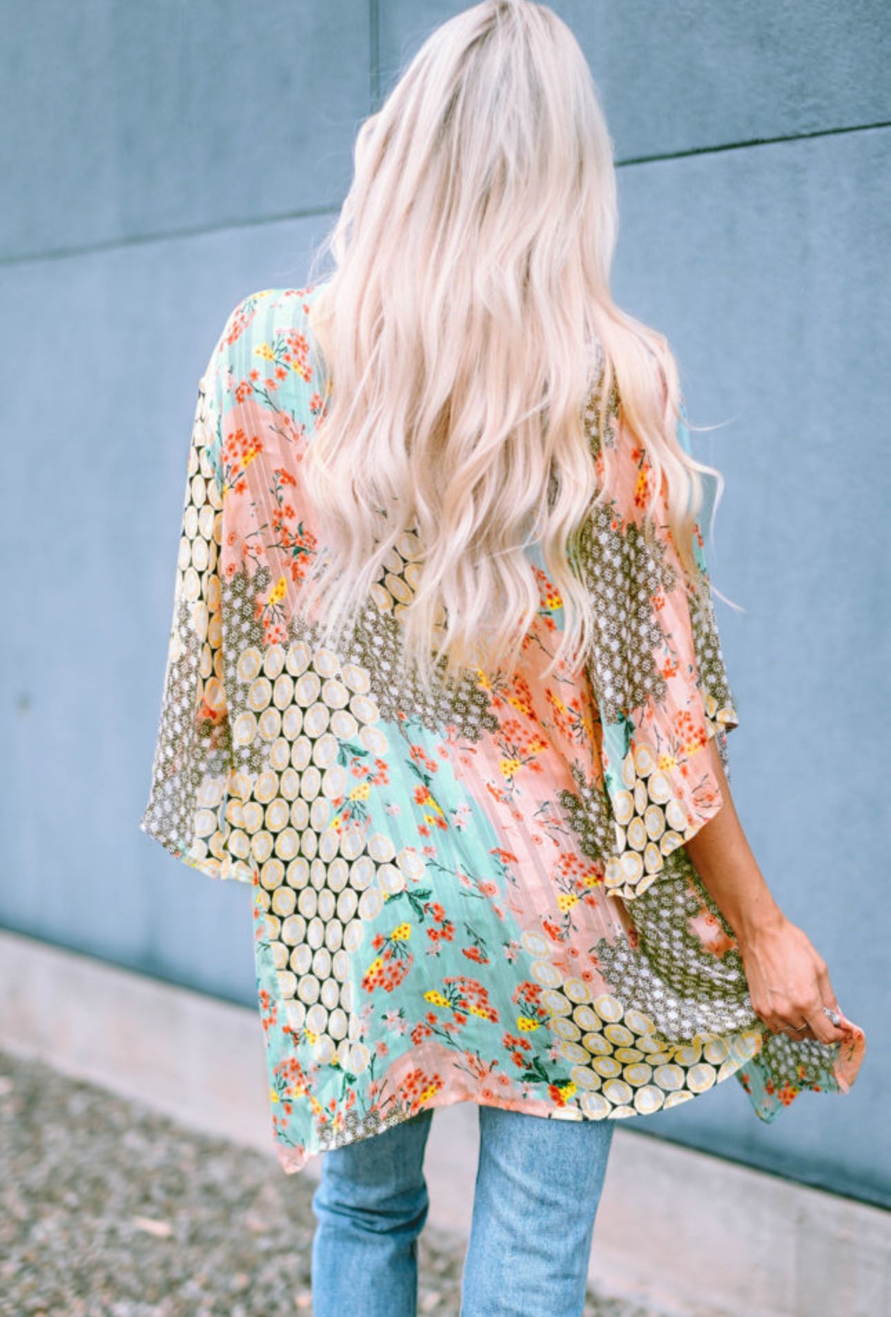 Multicolor Open Front Kimono- one size