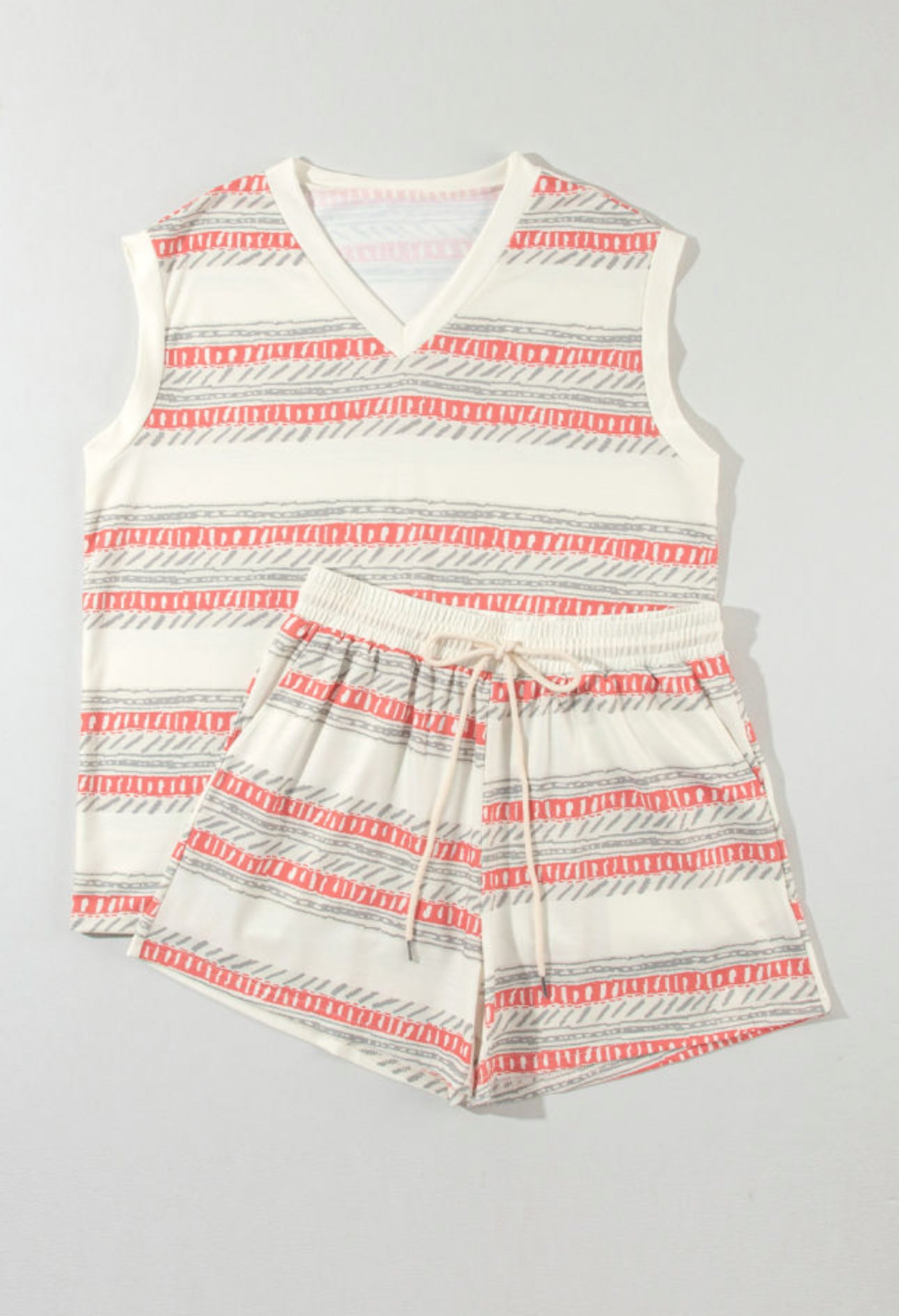 Western Pattern Tank and Shorts Set