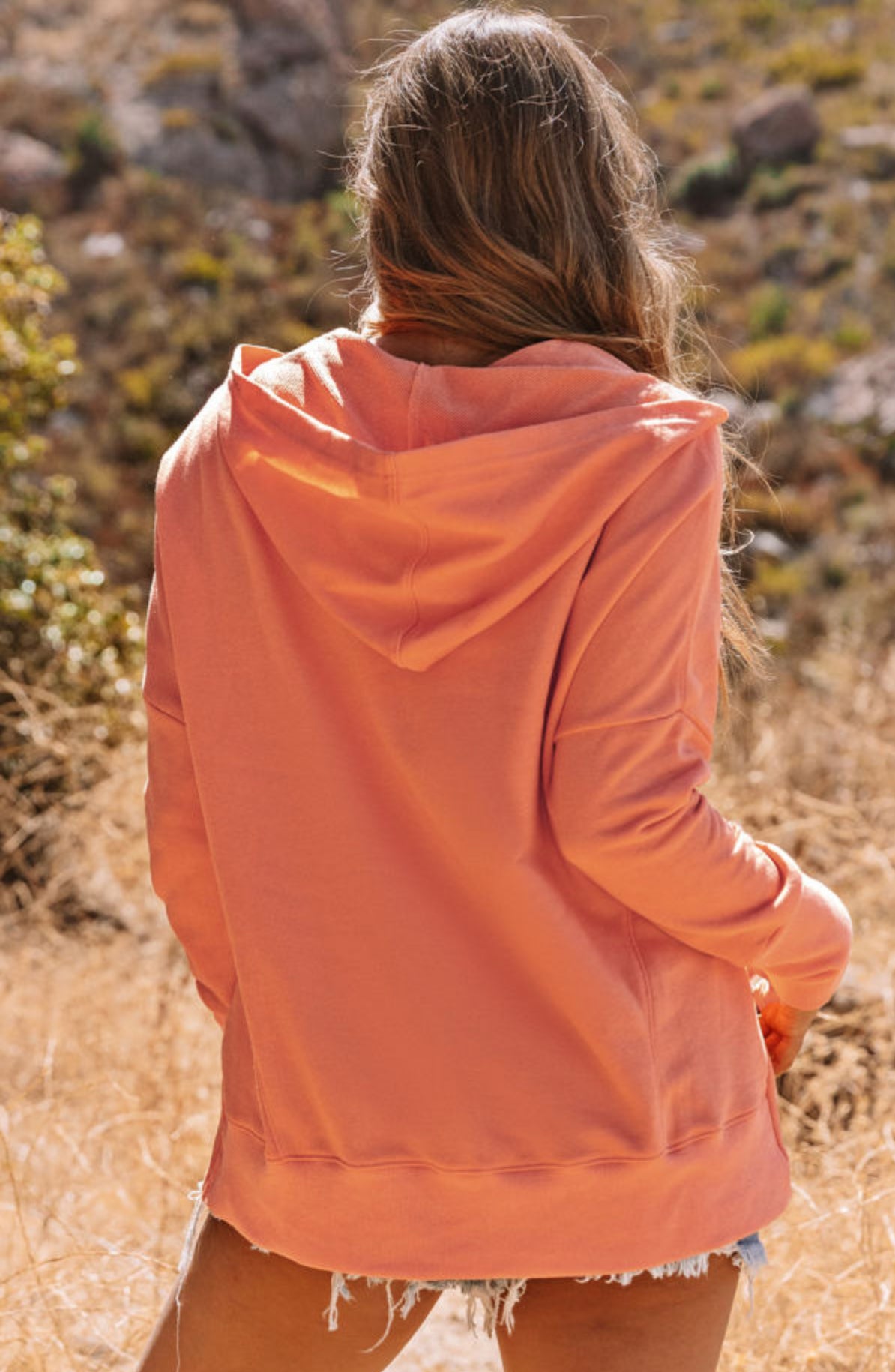 Orange Batwing Henley Sweatshirt