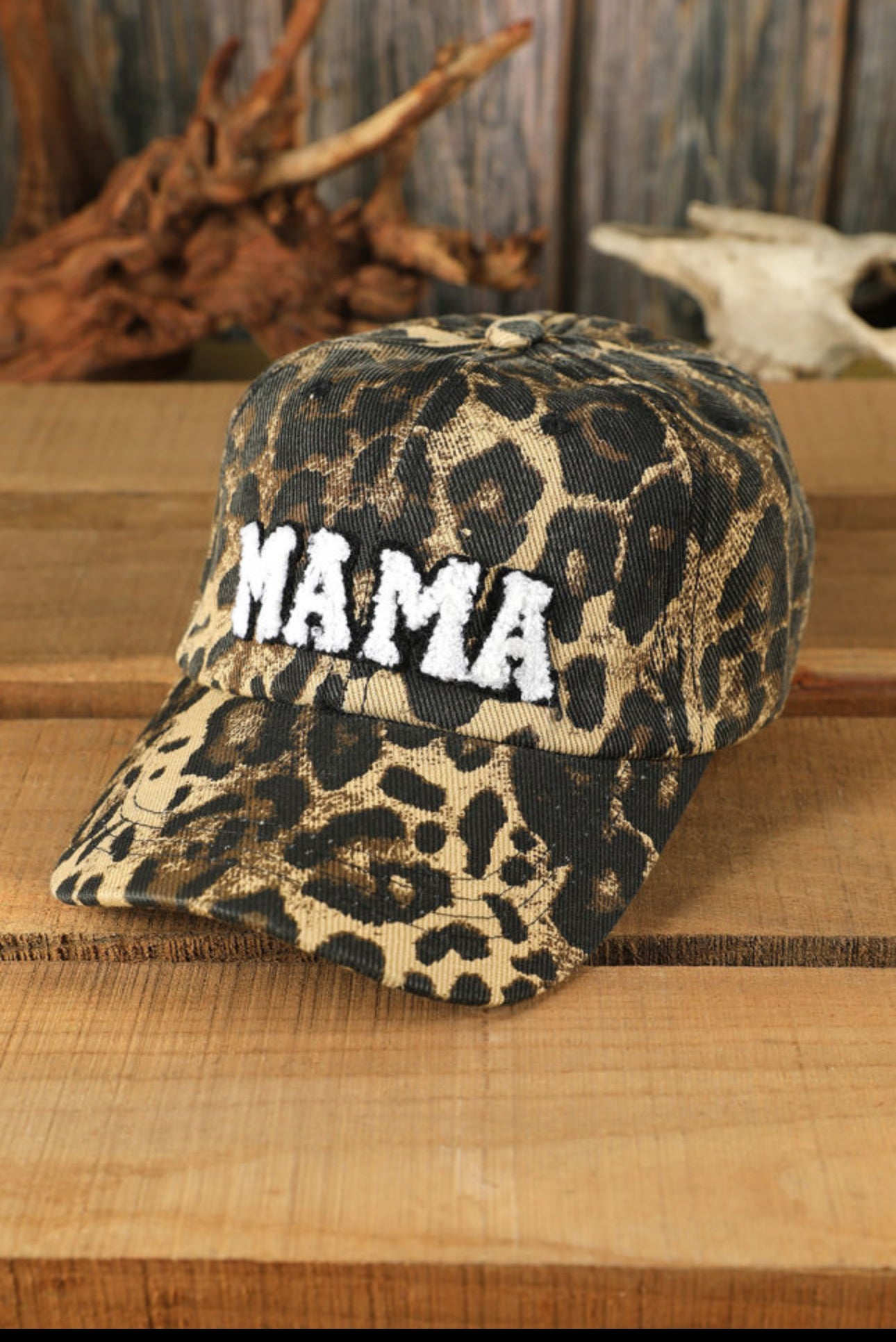 Leopard Print “Mama” Baseball Cap- one size