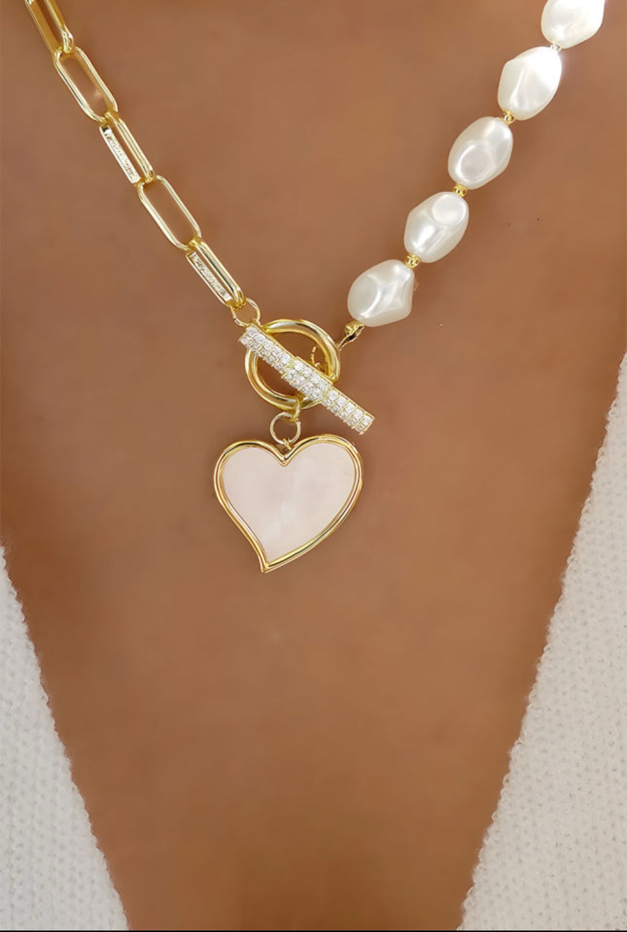 Gold Heart Shaped Necklace